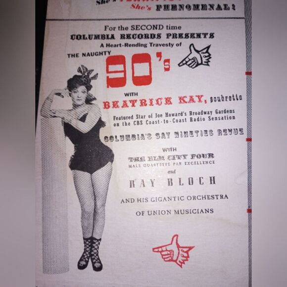 Naughty 90's No. 2 Beatrice Kay (Columbia C-36) Set of 4 Records Vintage 1940s - Picture 10 of 11